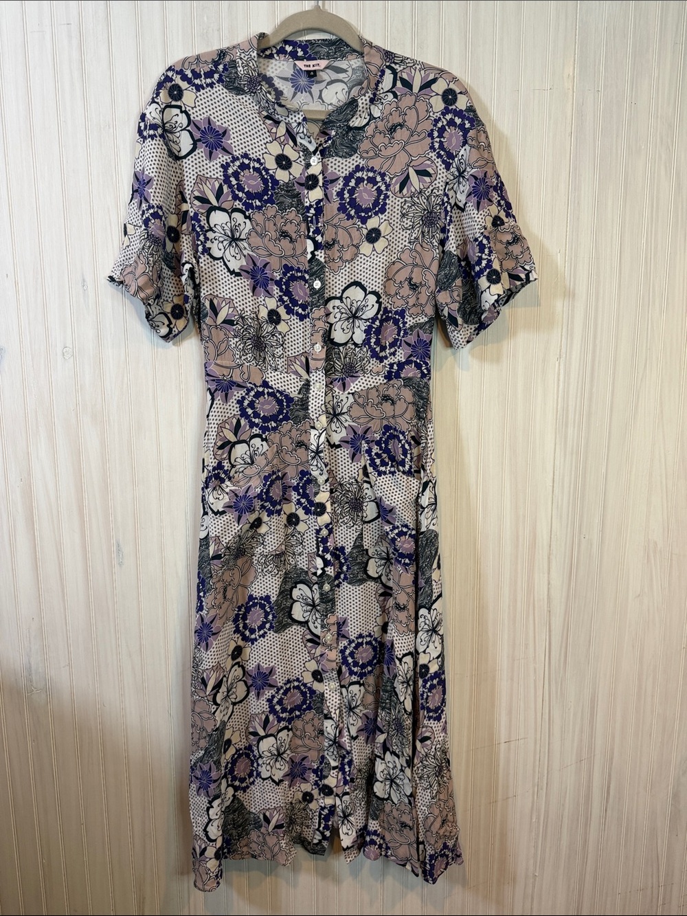 THE KIT. FLORAL BUTTON DOWN SHIRT DRESS 4